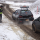 Illustration for article titled Rallycrossing in the snow is basically a mud bog with turns.